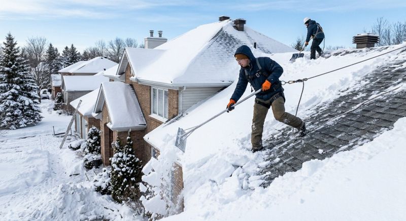 Roof Snow Raking in Long Island, NY